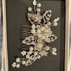 Elegant Silver and Pearl Hair Combs